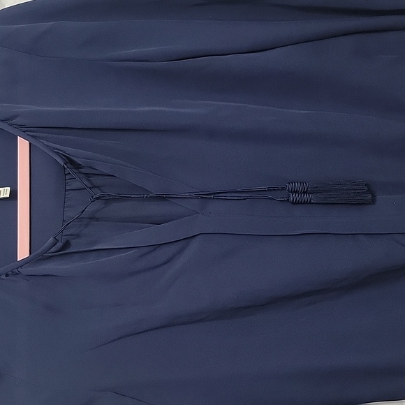 Joie Deep Blue Silk Blouse with Tassel Details - Picture 9 of 14